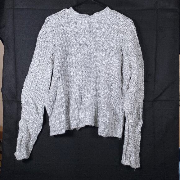 A New Day Womens Sweater Gray Open Knit Oversized Wool Blend Long Sleeve L - Picture 9 of 11